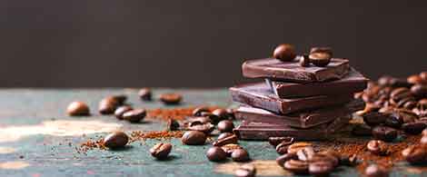 carré de chocolat et cacao